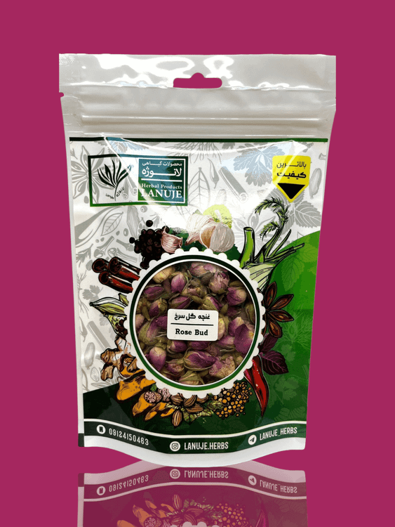 غنچه گل محمدی خشک ایرانی لانوژه (Rosa damascena) در بسته کامل ۴۰ گرمی