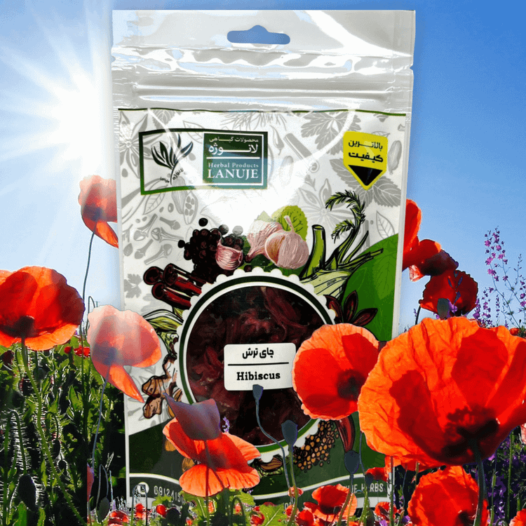 چای ترش خشک ممتاز لانوژه (Hibiscus sabdariffa) با نوع محصول گل در پاکت ۲۰ گرمی