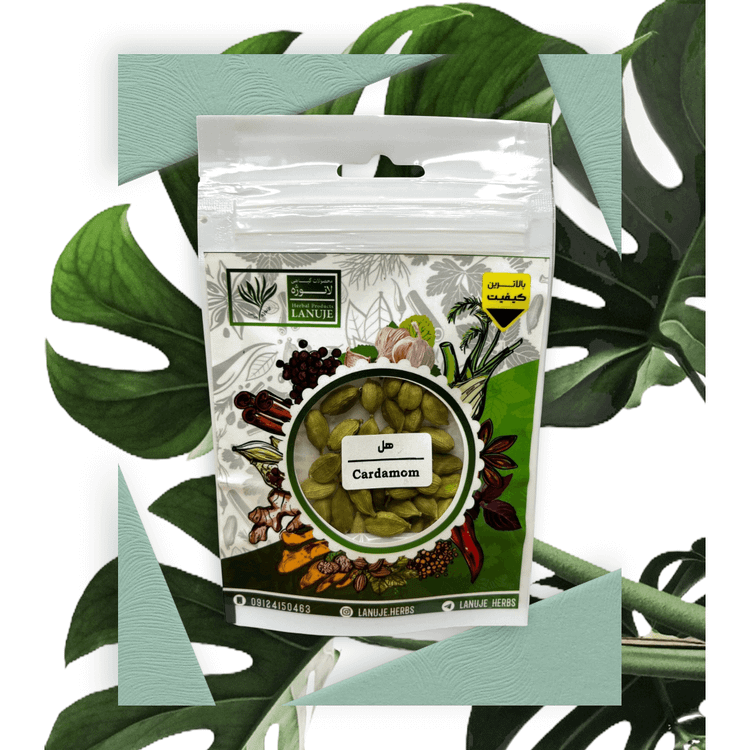 هل سبز هندی خشک ممتاز لانوژه (Elettaria cardamomum) با نوع محصول دانه در پاکت ۱۰ گرمی