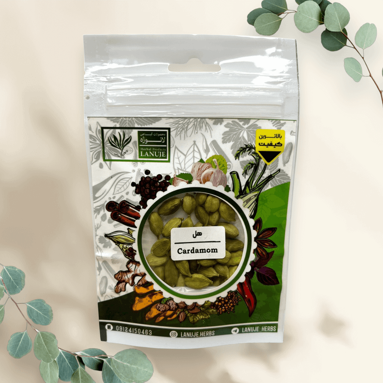 پاکت هل سبز هندی ممتاز لانوژه (Elettaria cardamomum) با ابعاد ۱۷×۲×۱۱ سانتیمتر