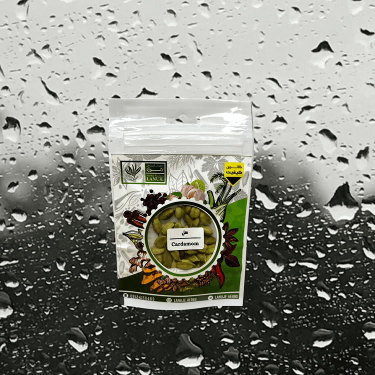 زاویه ساده پاکت ۱۰ گرمی هل سبز هندی لانوژه (Elettaria cardamomum) با نوع میوه
