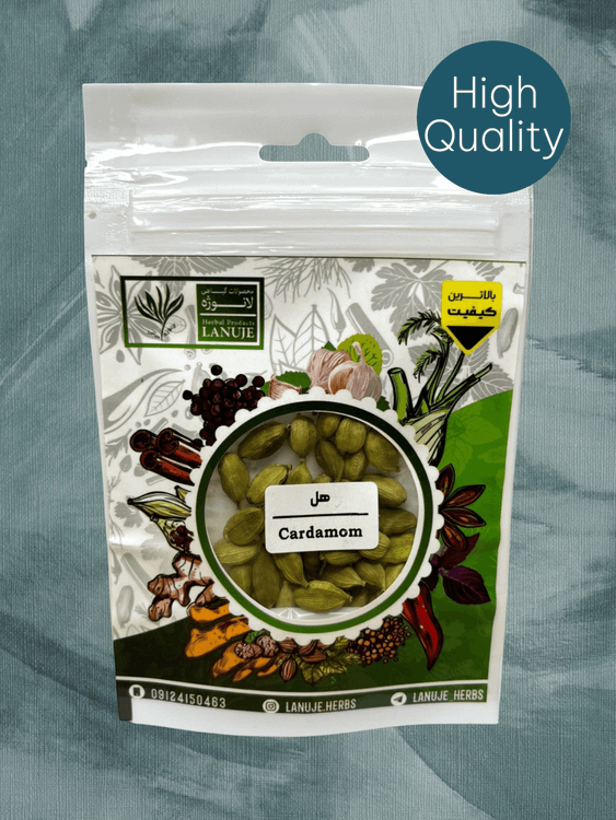 هل سبز هندی لانوژه (Elettaria cardamomum) در پاکت زیپدار ۱۰ گرمی برای فروش آنلاین